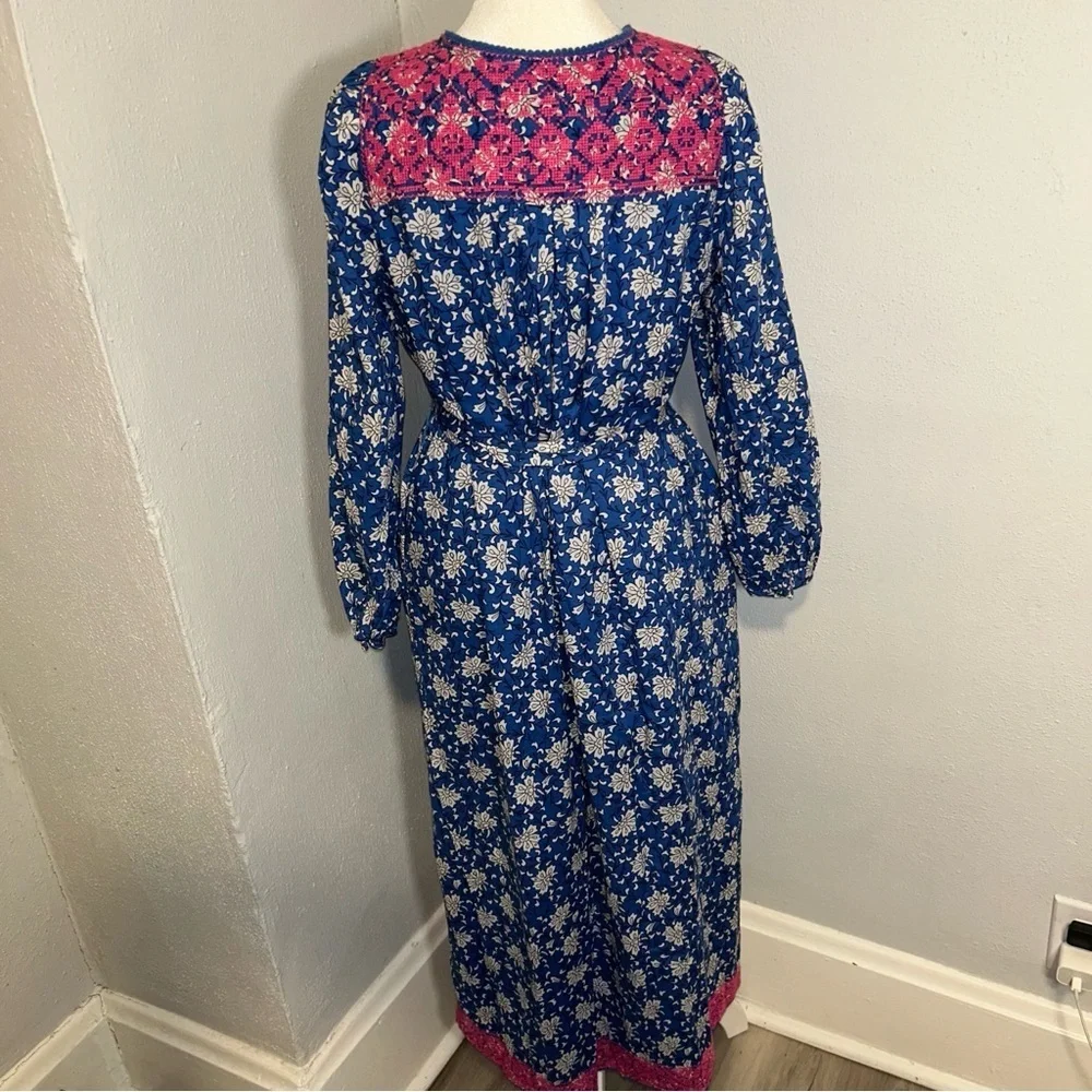 J. Crew Blue and Pink boho Floral Maxi Dress - Picture 5 of 7